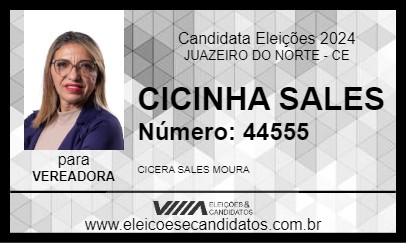 Candidato CICINHA SALES 2024 - JUAZEIRO DO NORTE - Eleições