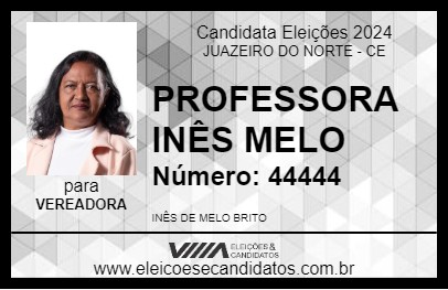 Candidato PROFESSORA INÊS MELO 2024 - JUAZEIRO DO NORTE - Eleições