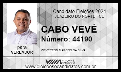 Candidato CABO VEVÉ 2024 - JUAZEIRO DO NORTE - Eleições