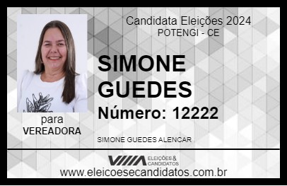 Candidato SIMONE GUEDES 2024 - POTENGI - Eleições