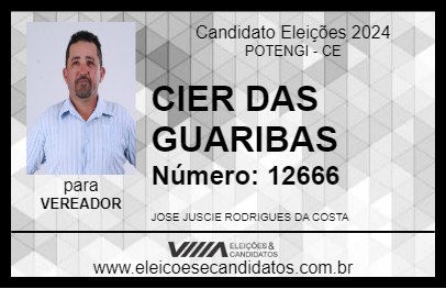 Candidato CIER DAS GUARIBAS 2024 - POTENGI - Eleições