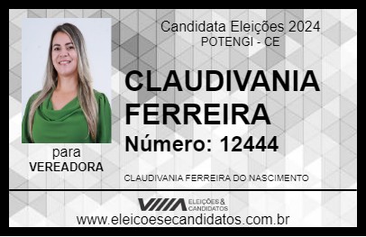 Candidato CLAUDIVANIA FERREIRA 2024 - POTENGI - Eleições