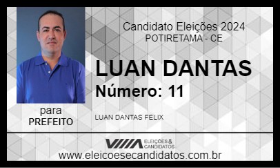 Candidato LUAN DANTAS 2024 - POTIRETAMA - Eleições