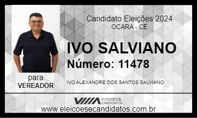 Candidato IVO SALVIANO 2024 - OCARA - Eleições