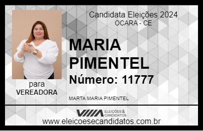 Candidato MARTA PIMENTEL 2024 - OCARA - Eleições