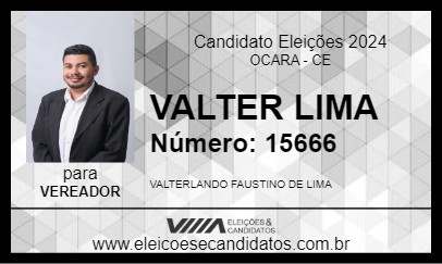 Candidato VALTER LIMA 2024 - OCARA - Eleições