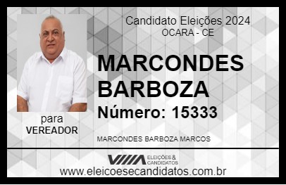 Candidato MARCONDES BARBOZA 2024 - OCARA - Eleições