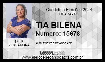 Candidato TIA BILENA 2024 - OCARA - Eleições