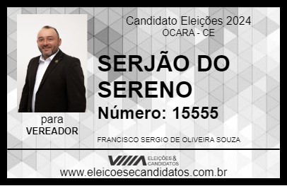 Candidato SERJÃO DO SERENO 2024 - OCARA - Eleições