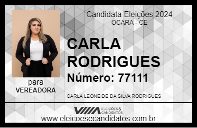 Candidato CARLA RODRIGUES 2024 - OCARA - Eleições