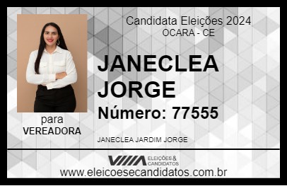 Candidato JANECLEA JORGE 2024 - OCARA - Eleições