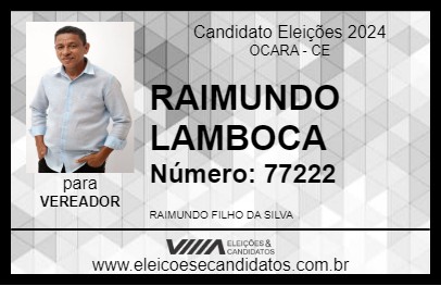 Candidato RAIMUNDO LAMBOCA 2024 - OCARA - Eleições