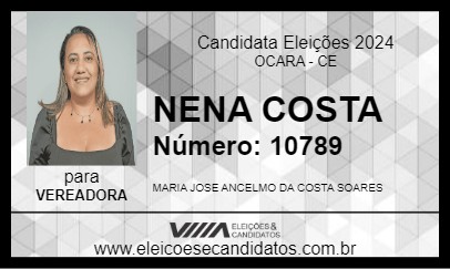 Candidato NENA COSTA 2024 - OCARA - Eleições