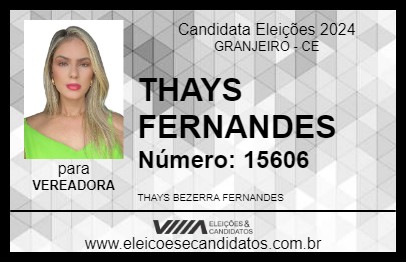 Candidato THAYS FERNANDES 2024 - GRANJEIRO - Eleições