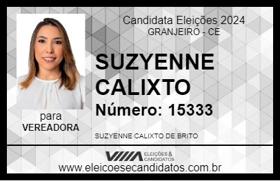 Candidato SUZYENNE CALIXTO 2024 - GRANJEIRO - Eleições