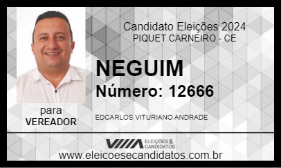 Candidato NEGUIM 2024 - PIQUET CARNEIRO - Eleições