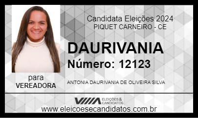 Candidato DAURIVANIA 2024 - PIQUET CARNEIRO - Eleições