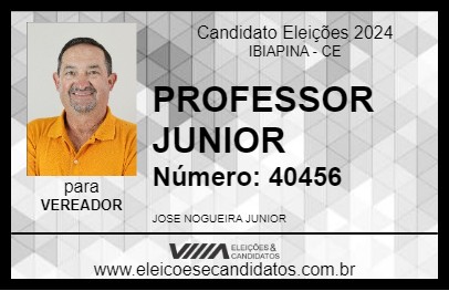 Candidato PROFESSOR JUNIOR 2024 - IBIAPINA - Eleições