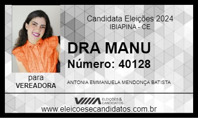 Candidato DRA MANU 2024 - IBIAPINA - Eleições