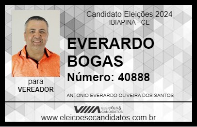 Candidato EVERARDO BOGAS 2024 - IBIAPINA - Eleições