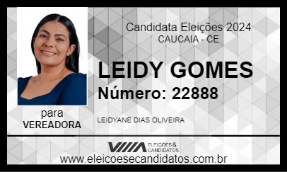 Candidato LEIDY GOMES 2024 - CAUCAIA - Eleições