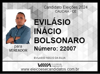 Candidato EVILÁSIO INÁCIO BOLSONARO 2024 - CAUCAIA - Eleições