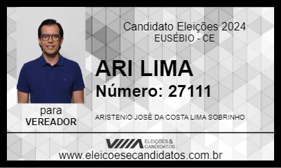 Candidato ARI LIMA 2024 - EUSÉBIO - Eleições