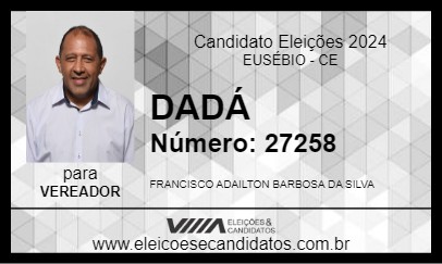 Candidato DADÁ 2024 - EUSÉBIO - Eleições