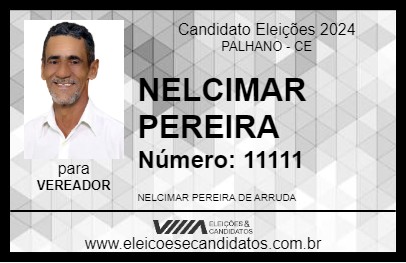 Candidato NELCIMAR PEREIRA 2024 - PALHANO - Eleições