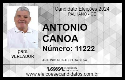 Candidato ANTONIO CANOA 2024 - PALHANO - Eleições