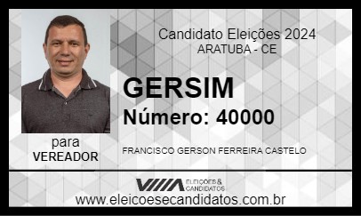 Candidato GERSIM 2024 - ARATUBA - Eleições