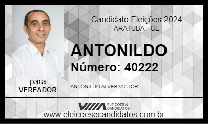 Candidato ANTONILDO 2024 - ARATUBA - Eleições