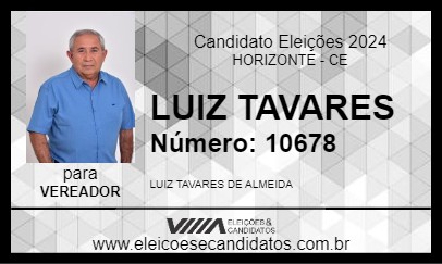 Candidato LUIZ TAVARES 2024 - HORIZONTE - Eleições