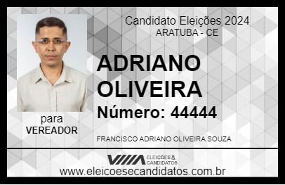 Candidato ADRIANO OLIVEIRA 2024 - ARATUBA - Eleições