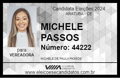 Candidato MICHELE PASSOS 2024 - ARATUBA - Eleições