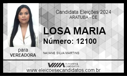 Candidato LOSA MARIA 2024 - ARATUBA - Eleições