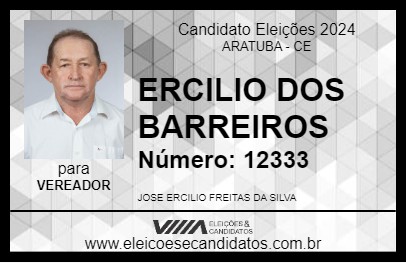 Candidato ERCILIO DOS BARREIROS 2024 - ARATUBA - Eleições