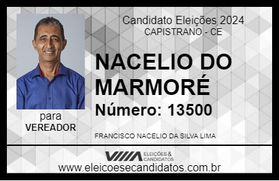 Candidato NACELIO DO MARMORÉ 2024 - CAPISTRANO - Eleições