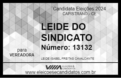 Candidato LEIDE DO SINDICATO 2024 - CAPISTRANO - Eleições