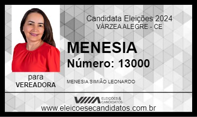 Candidato MENESIA 2024 - VÁRZEA ALEGRE - Eleições