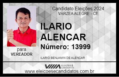 Candidato ILARIO ALENCAR 2024 - VÁRZEA ALEGRE - Eleições