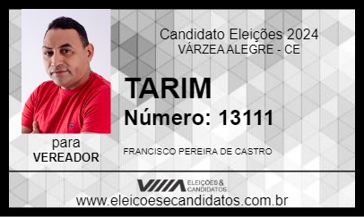 Candidato TARIM 2024 - VÁRZEA ALEGRE - Eleições