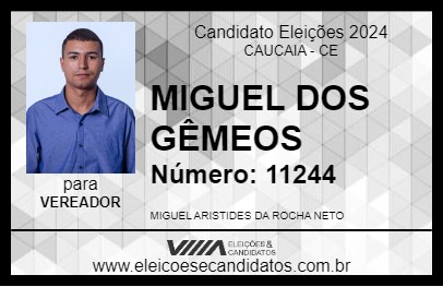 Candidato MIGUEL DOS GÊMEOS 2024 - CAUCAIA - Eleições