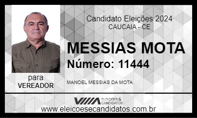 Candidato MESSIAS MOTA 2024 - CAUCAIA - Eleições