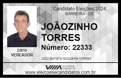 Candidato JOÃOZINHO TORRES 2024 - BARREIRA - Eleições