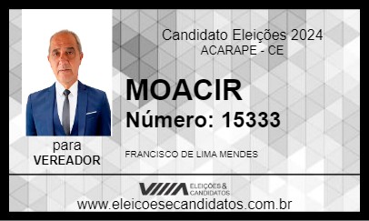 Candidato MOACIR 2024 - ACARAPE - Eleições