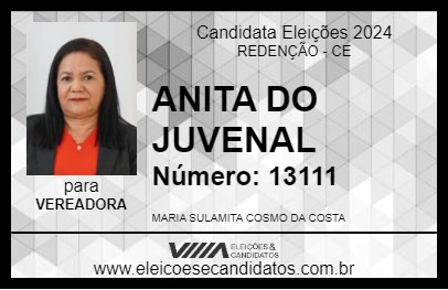 Candidato ANITA DO JUVENAL 2024 - REDENÇÃO - Eleições