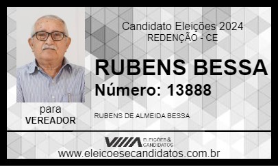 Candidato RUBENS BESSA 2024 - REDENÇÃO - Eleições