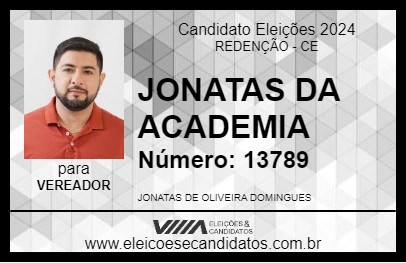 Candidato JONATAS DA ACADEMIA 2024 - REDENÇÃO - Eleições