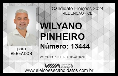 Candidato WILYANO PINHEIRO 2024 - REDENÇÃO - Eleições